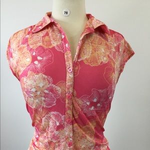 L.e Relaxed Floral Button Shirt Size PL (B-78)